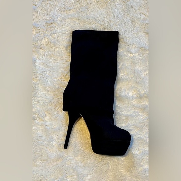37 US7 No Name SkyHigh Platform Black Suede Over The Knee Platform Boots - Picture 9 of 10